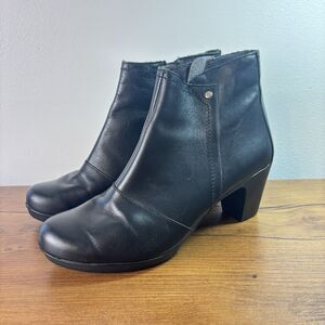 Ronaldi Made in Spain Black Leather Ankle Boots Booties SZ 38 (US Women's 7.5-8)